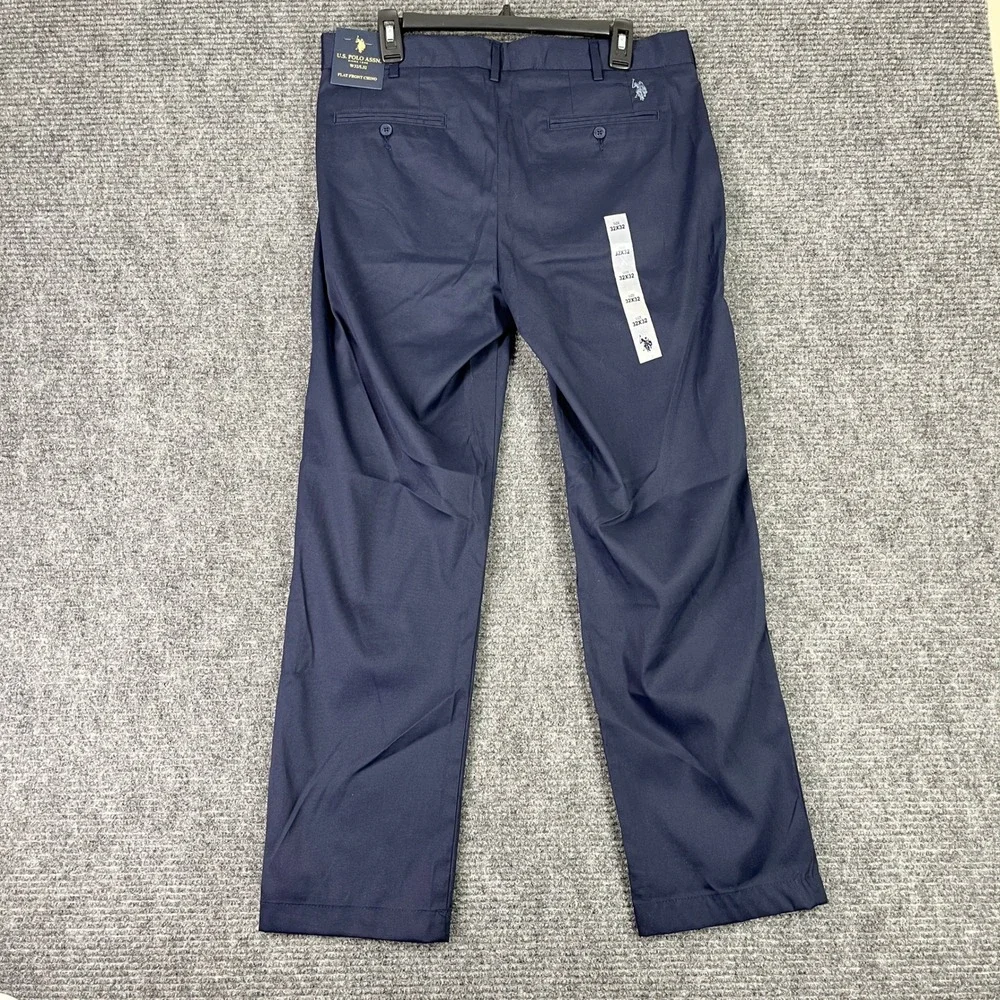 U.S. Polo Assn. Activate Stretch Pants Mens 32x28 Flat Front Chino Casual Office